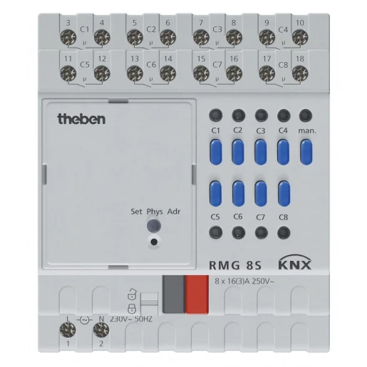 Theben Rmg 8s 8-voudige schakelactor 16a basismodule