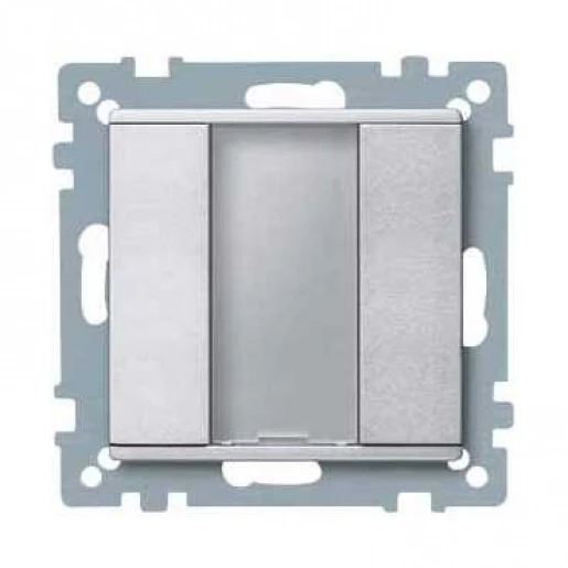 Merten SpaceLogic KNX Drukknopmodule KNX 2-voudig aluminium met tekstv inbouw IP20 MTN627560