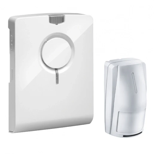 Grothe Echo Gong + bewegingsmelder wit met flits 85dB AC/DC Wit 500m Draadloos 714289