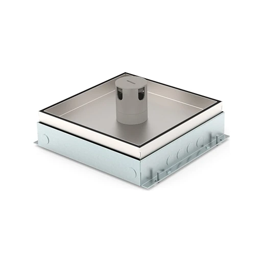 HPL vloerdoos instort 50mm 2xWCD + 8xDatasp.- RVS T25ZR IP54 deksel