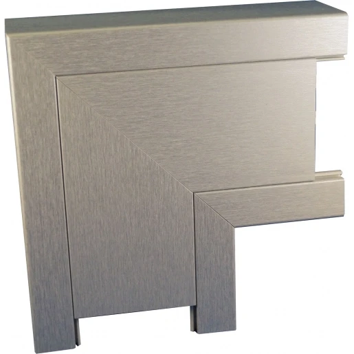 GGK vlakhaakstuk wandgoot met deksel 130x62mm PVC zilver RAL 9006 18051G