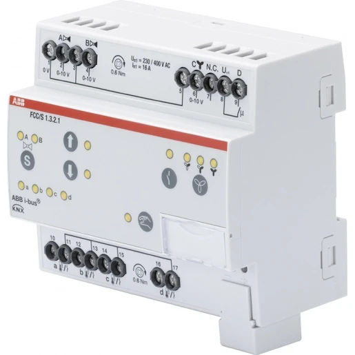 ABB Busch-Jaeger I-Bus KNX Fan coil controller Climaeco MDRC KNX 4-voudig 0 - 10V 2CDG110215R0011