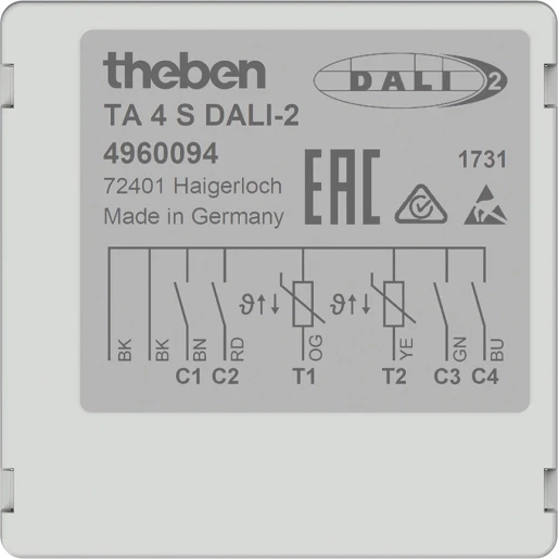 Theben Impulsdrukkerinterface 4-voudig inbouw 4960094