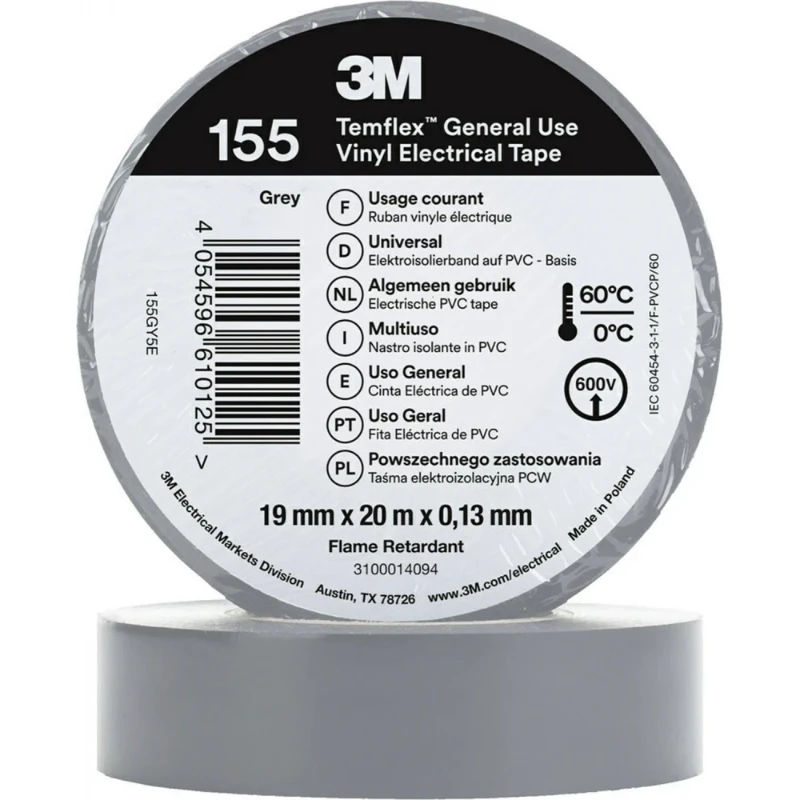 3M Vinyl isolatietape 155 Grijs 19mm x 20m
