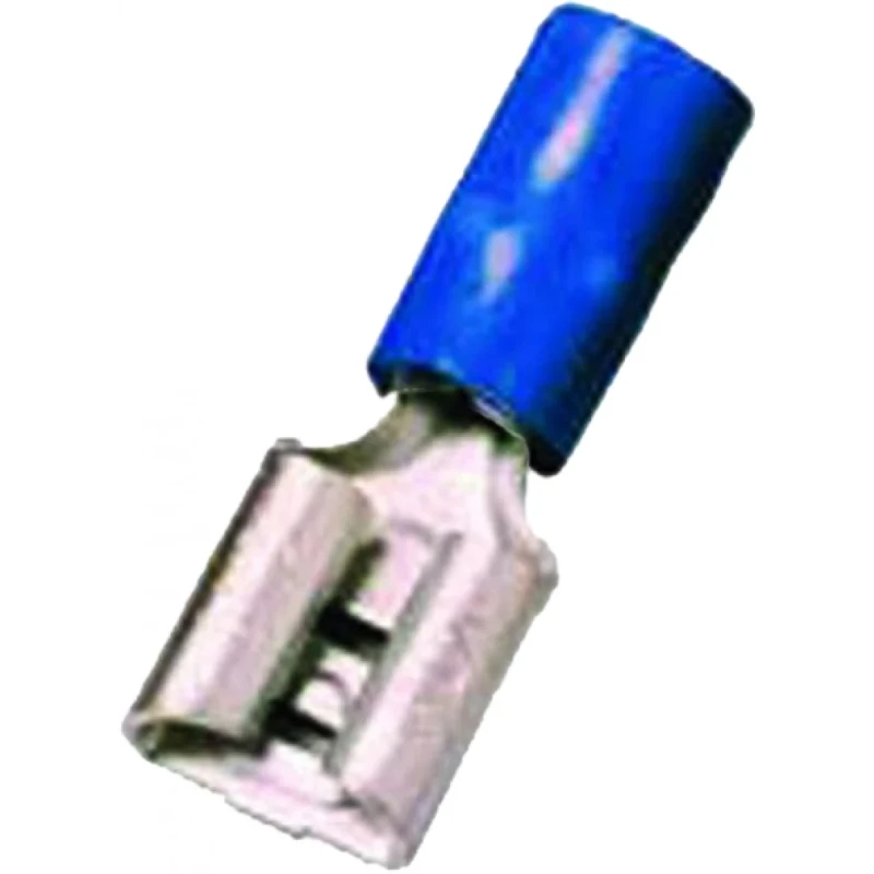 Intercable Geïs. vlaksteekhuls 1,5-2,5mm2 4,8x0,8 blauw Messing