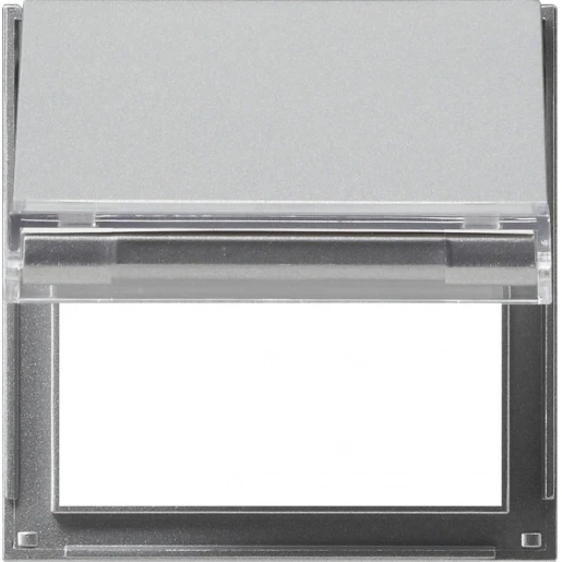 Gira TX_44 adapterraam kd Met tekstveld klapdeksel aluminium 068065
