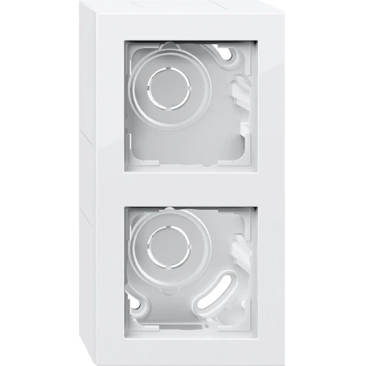 Gira E2 Opbouwbehuizing + afdekraam 2-voudig wit Horizontaal en verticaal 106229
