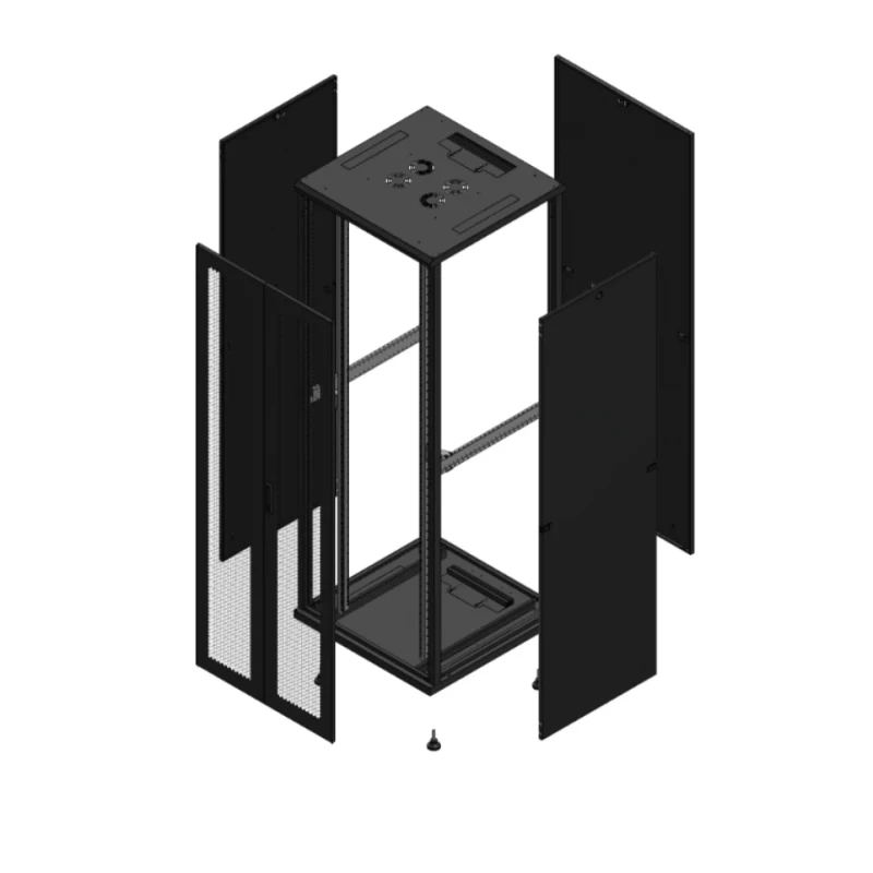 Gigamedia Vloer patchkast AV dubbel PER PAR 19" 47HE 800x800mm Zwart GGM 704788PPDPAR