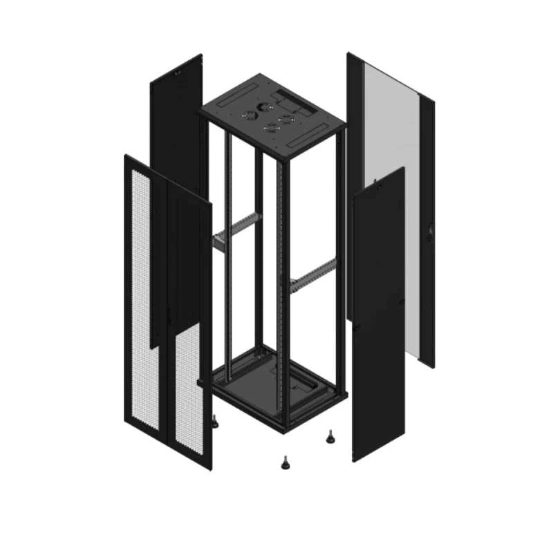Gigamedia Vloer patchkast AV dubbel PER AR enkel VER 19" 47HE 800x600mm Zwart GGM 704786PPDPVS