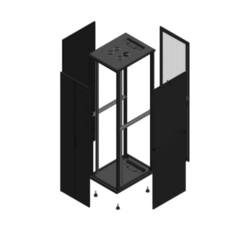 Gigamedia Vloer patchkast AV dubbel TOL AR enkel PER 19" 47HE 600x800mm Zwart GGM 704768PTDPPS