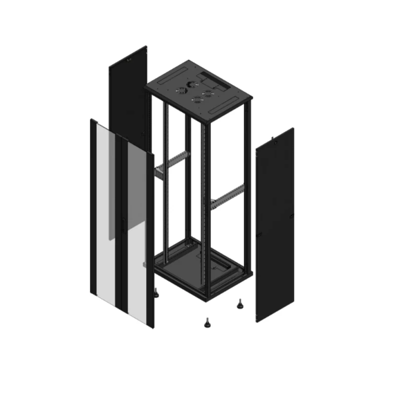 Gigamedia Vloer patchkast AV dubbel VER SP 19" 42HE 800x600mm Zwart GGM 704286PVDSP