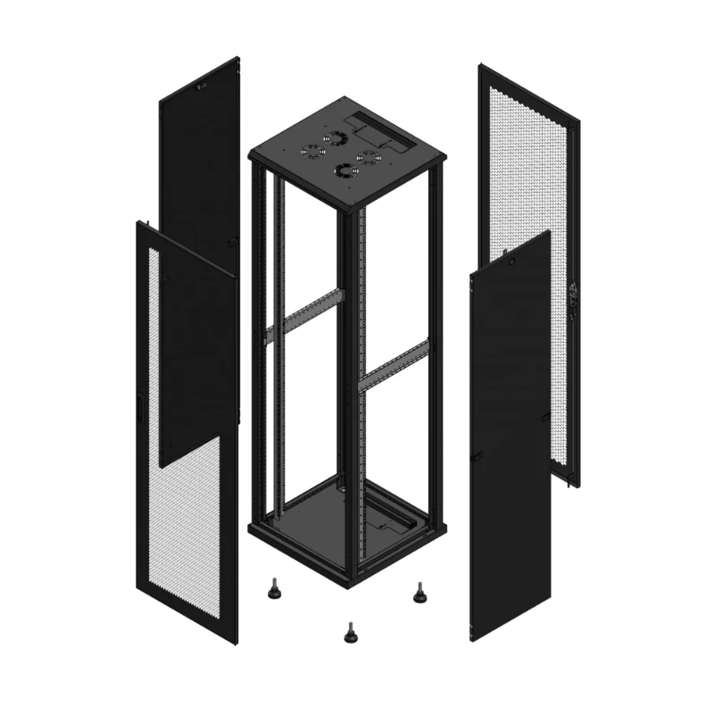 Gigamedia Vloer patchkast AV enkel PER AR enkel PER 19" 42HE 600x600mm Zwart GGM 704266PPSPPS