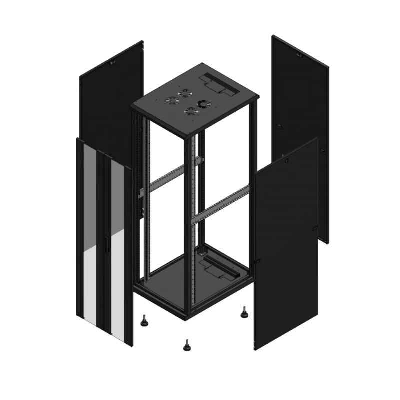 Gigamedia Vloer patchkast AV dubbel VER PAR 19" 36HE 600x800mm Zwart GGM 703668PVDPAR