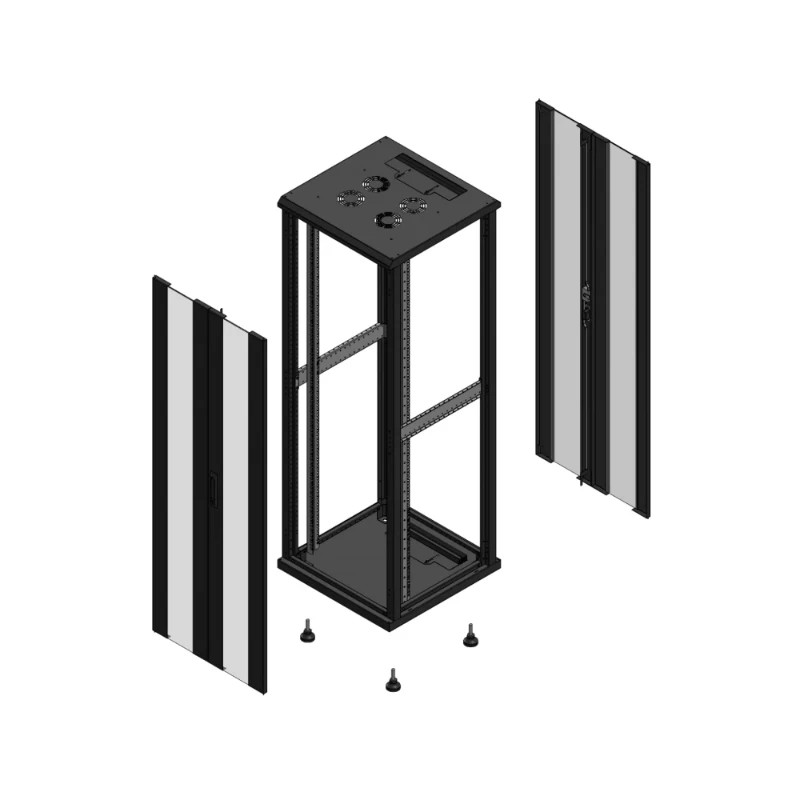 Gigamedia Vloer patchkast AV dubbel VER AR dubbel VER EX 19" 36HE 600x600mm Zwart GGM 703666PVDPVDEX