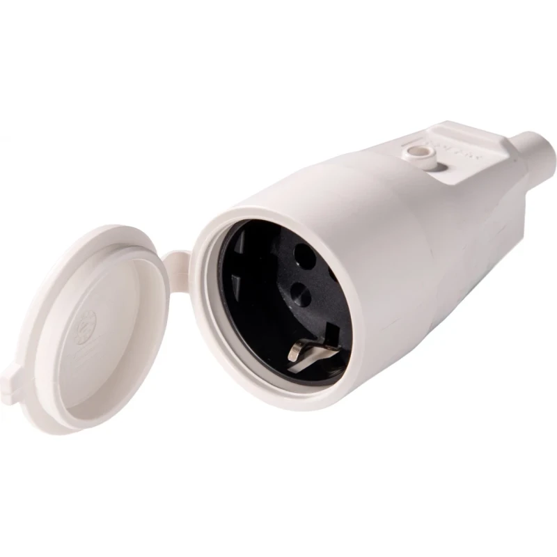 Martin Kaiser Koppelcontactstop randaarde kalkwit met deksel tule shutter IP44
