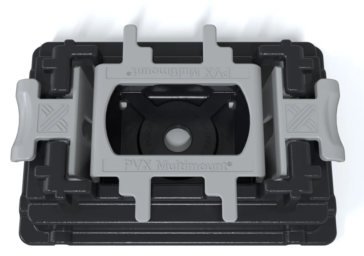 PVX Mounting Systems Minimount 6,3mm PA6GF30 incl 1 draadgootclip EPDM schuin dak- en muurmontage