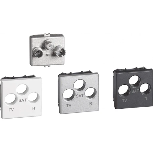 Bticino Axolute contactdoos moduledrager 3v TV/RD/SAT rijgdoos 1.5dB IP20 BTH4210M2D
