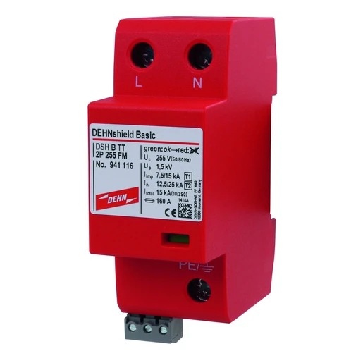 Dehn Appl.-opt.combined arrester dehnshield b type 1+2 f.single-phase tt