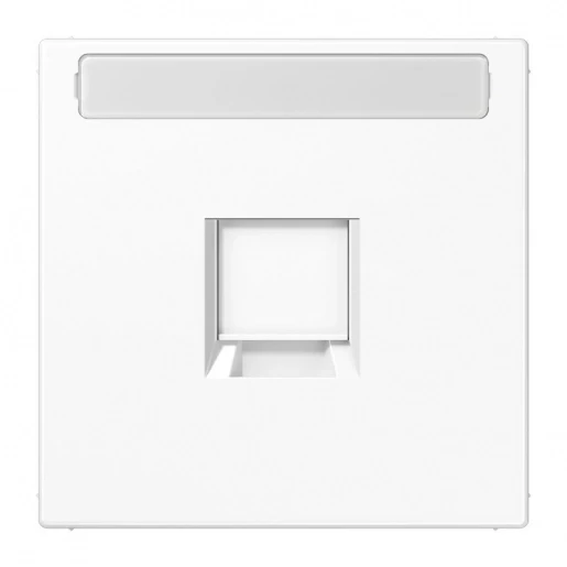Jung LS range afdekking ls990 Modular-Jack 1 connector Met label wit LS1969-1NAWEWW