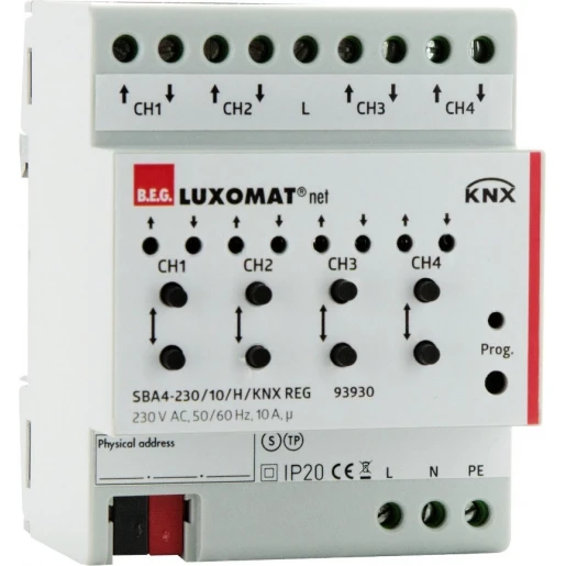 B.E.G. 4 KANAALS KNX ZONWEERING ACTUATOR