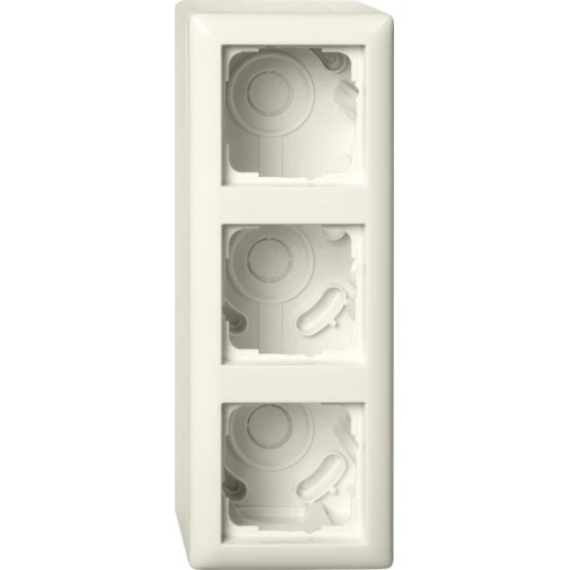 Gira Standaard 55 Opbouwbehuizing + afdekraam 3-voudig wit Horizontaal en verticaal 106301