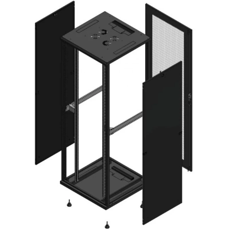 Gigamedia Vloer patchkast SP AR enkel PER 19" 47HE 800x800mm Zwart GGM 704788SPPPS