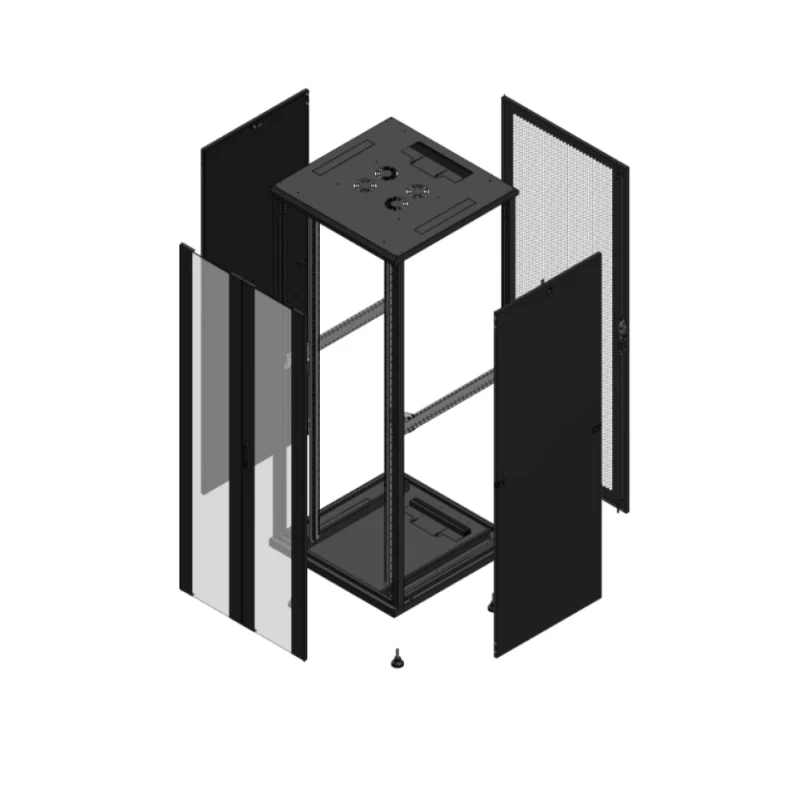 Gigamedia Vloer patchkast AV dubbel VER AR enkel PER 19" 42HE 800x800mm Zwart GGM 704288PVDPPS