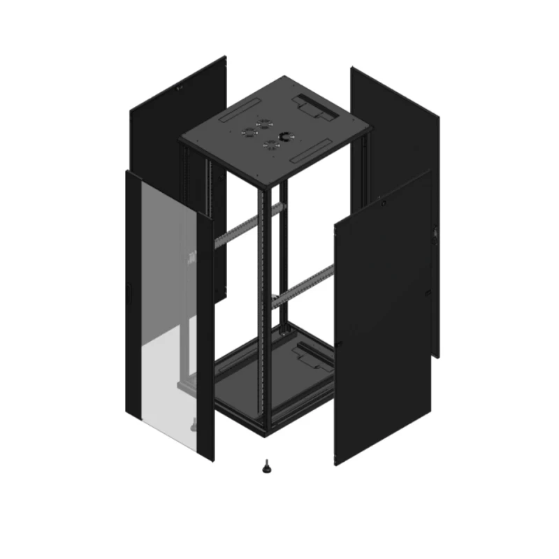 Gigamedia Vloer patchkast AV enkel VER AR enkel TOL 19" 42HE 800x1000mm Zwart GGM 7042810PVSPTS