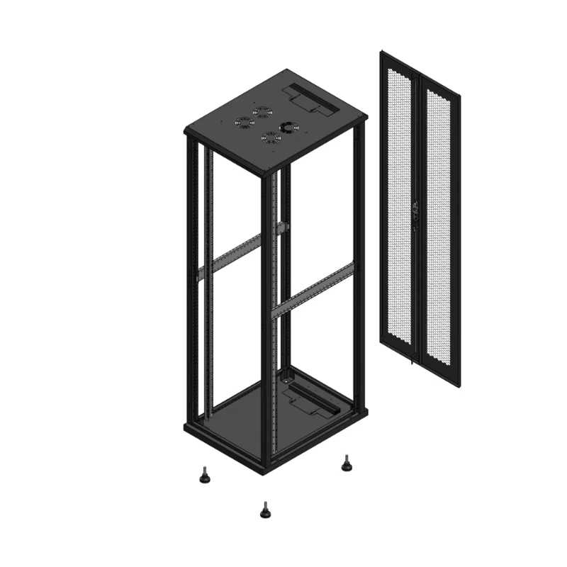 Gigamedia Vloer patchkast SP AR dubbel PER EX 19" 42HE 600x800mm Zwart GGM 704268SPPPDEX