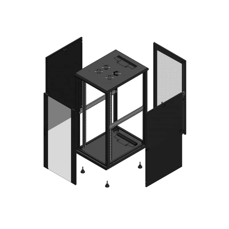 Gigamedia Vloer patchkast AV enkel VER AR enkel PER 19" 26HE 600x800mm Zwart GGM 702668PVSPPS