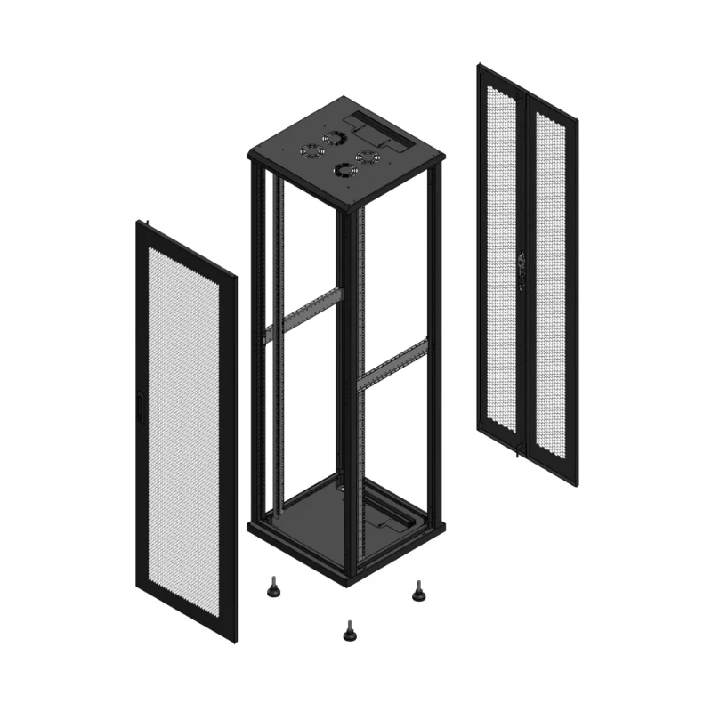 Gigamedia Vloer patchkast AV enkel PER AR dubbel PER EX 19" 42HE 600x600mm Zwart GGM 704266PPSPPDEX