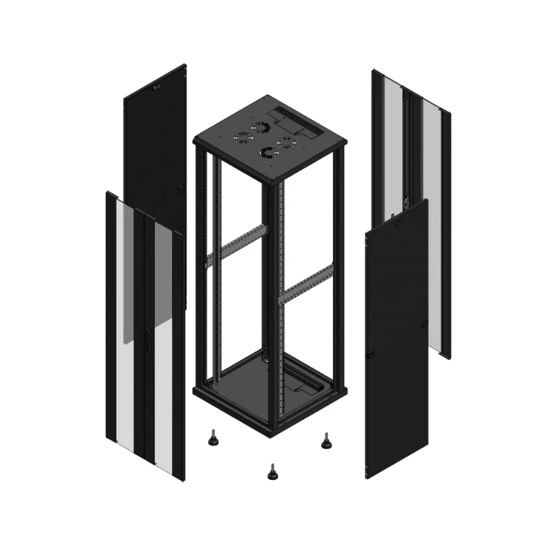 Gigamedia Vloer patchkast AV dubbel VER AR dubbel VER 19" 36HE 600x600mm Zwart GGM 703666PVDPVD