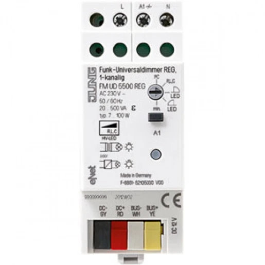 Jung NaV universele dimmer 1-kanaal DIN-rail FMUD5500REG