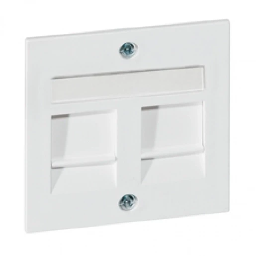 Peha Aura Afdekking draagframe 600 MJ1-1 voor 2 Modular-Jack 2 connectoren Met label wit 00113611