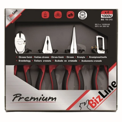 Bizline Set van 4 geïsoleerde tangen 1000v premium