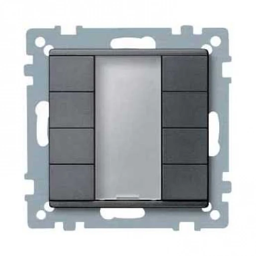 Merten SpaceLogic KNX Drukknopmodule KNX 8-voudig antraciet met tekstv inbouw IP20 RAL 7024 MTN627814