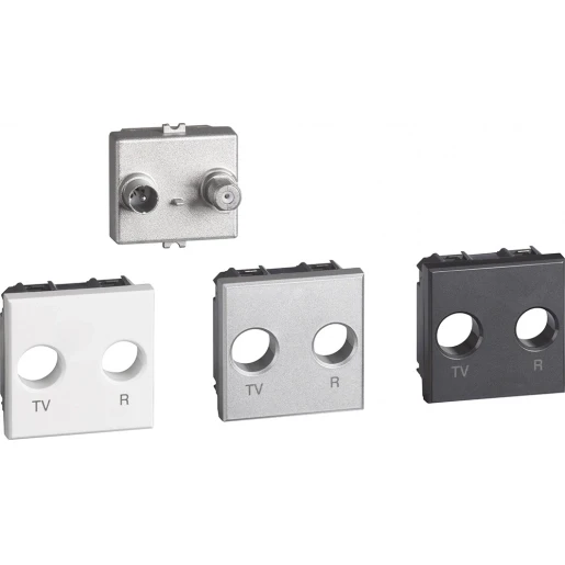 Bticino Axolute contactdoos kabelnetwerk telenet moduledrager 2v einddoos 10dB IP20 BTH4211M2C