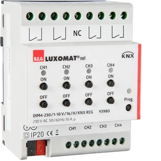 B.E.G. 4-kanaals 1-10V DIM actuator 93980