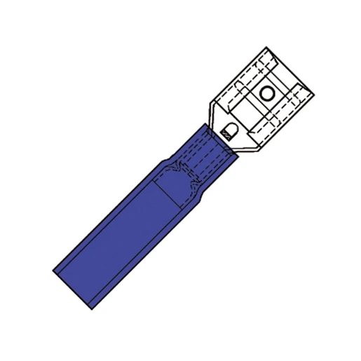 Klemko Waterdichte Föhnvlakstekerhuls 6,3x0,8mm voor 1,5-2,5 mm²