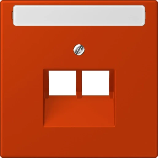 Jung LS range Afdekking centraalplaat 4320A UAE/IAE 2 connectoren Met label rood LC969-2NAUA244