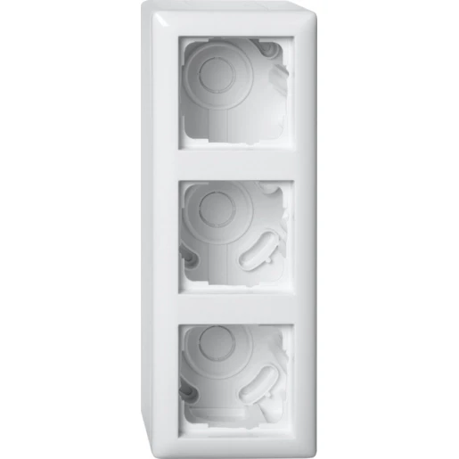 Gira Standaard 55 Opbouwbehuizing + afdekraam 3-voudig wit Horizontaal en verticaal 106303