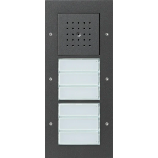 Gira TX_44 Deurstation deurcommunicatie 6 beltoetsen antraciet IP44 Opbouw 126867