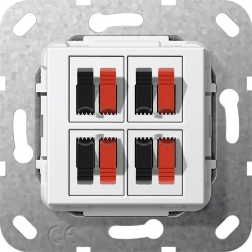 Gira Non-Design Centraalplaat zwart wit Luidsprekeraansluiting Basiselement met centrale afdekplaat Zonder label 569403