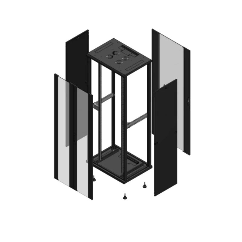 Gigamedia Vloer patchkast AV dubbel VER AR enkel VER 19" 42HE 800x600mm Zwart GGM 704286PVDPVS