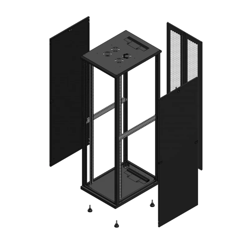 Gigamedia Vloer patchkast SP AR dubbel PER 19" 42HE 600x800mm Zwart GGM 704268SPPPD