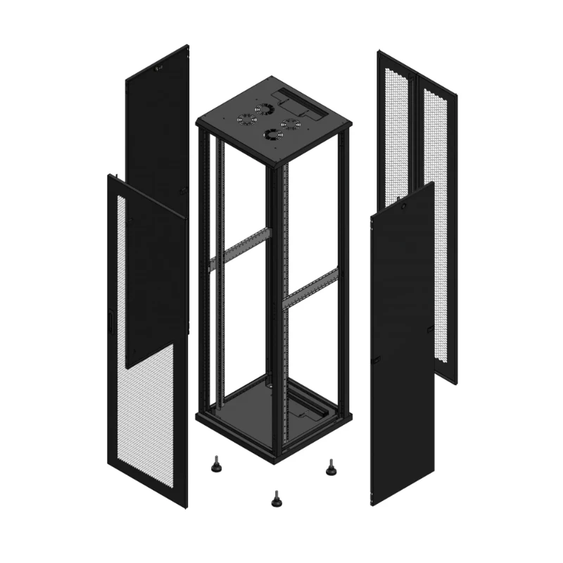 Gigamedia Vloer patchkast AV enkel PER AR dubbel PER 19" 42HE 600x600mm Zwart GGM 704266PPSPPD