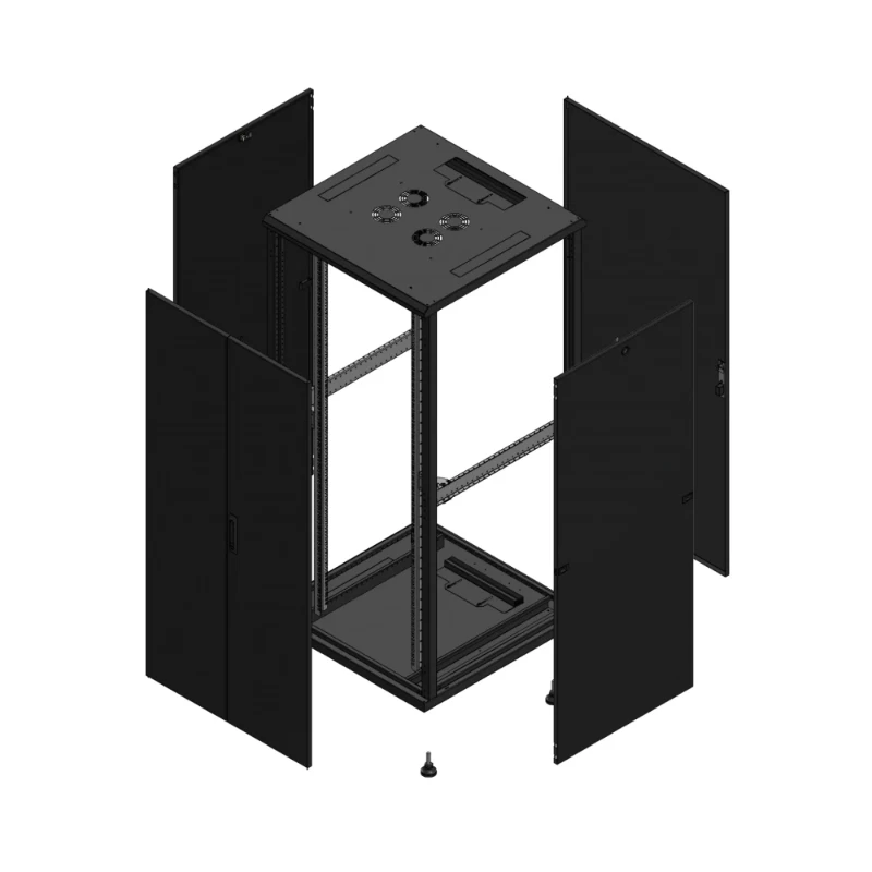 Gigamedia Vloer patchkast AV dubbel TOL AR enkel TOL 19" 36HE 800x800mm Zwart GGM 703688PTDPTS
