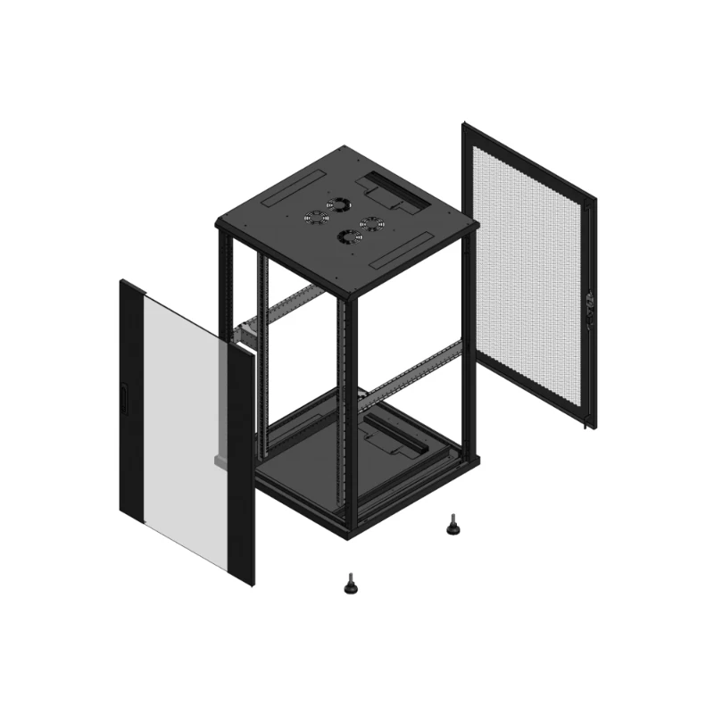 Gigamedia Vloer patchkast AV enkel VER AR enkel PER EX 19" 26HE 800x800mm Zwart GGM 702688PVSPPSEX