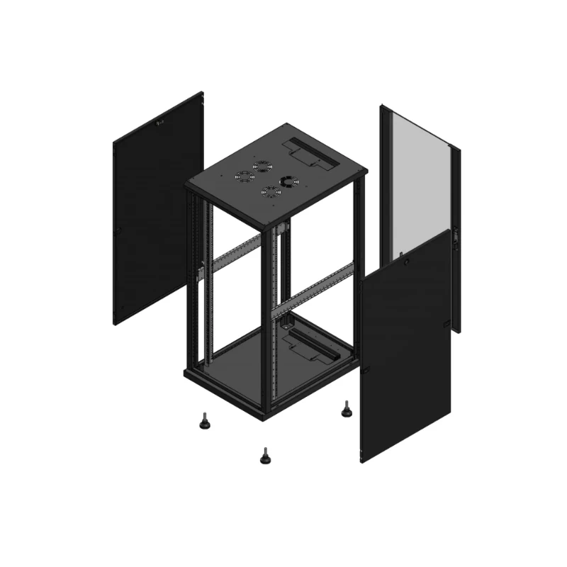 Gigamedia Vloer patchkast SP AR enkel VER 19" 26HE 600x800mm Zwart GGM 702668SPPVS