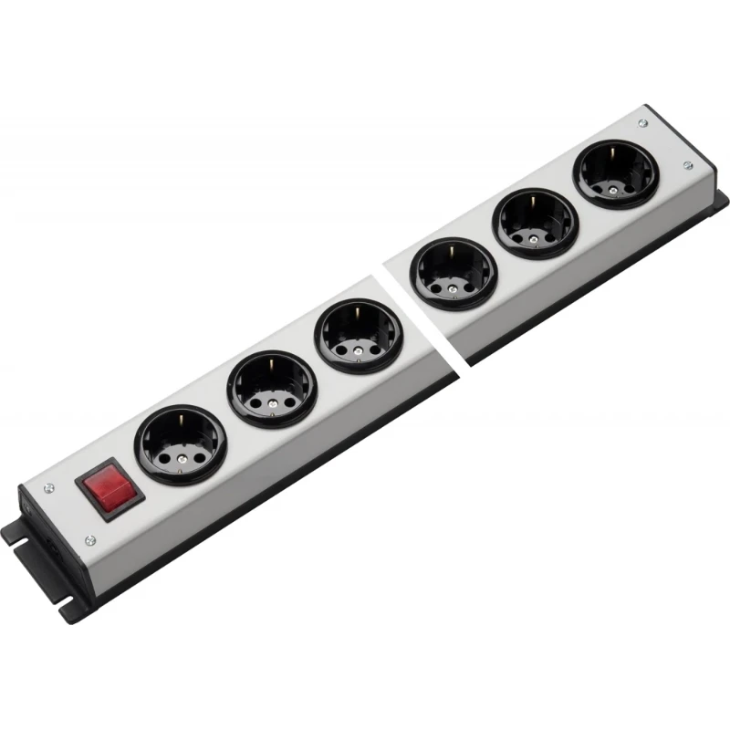 Martin Kaiser Contactdooscombinatie grijs-zwart 4RA 16A IP20 1056/4L-SW